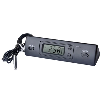 1 бр. Автомобилен Термометър с LCD Дисплей C/F Часовник Сензор Температура Контролер Вътрешен Външен Термостат С космическата сонда За Кола