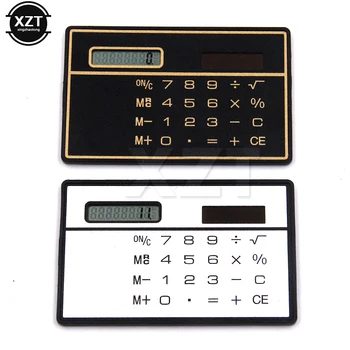 1 бр. мини-тънка кредитни карти, джоб за слънчева батерия, 8-цифрен калкулатор със слънчева батерия, нов, малък, компактен, преносим