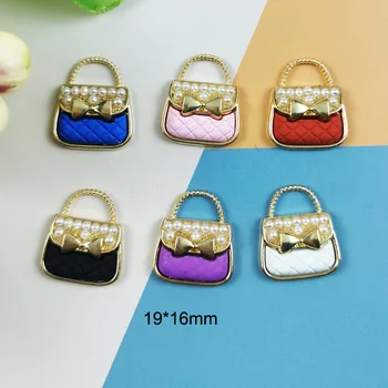 10 бр./лот, креативна перлена чанта, емайлирани метални висулки за жени, обеци 
