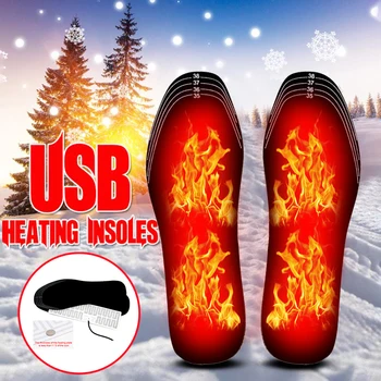 2 елемента USB-стелки с електрическо подгряване, запазването на топлината през зимата За краката, моющийся подложка за Унисекс обувки за спорт на открито, термообувные накладки мат