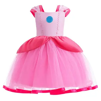 2023 Нова рокля за cosplay принцеса Cossky прасковен цвят на цвят, Детски Костюми с пола, с Розова Рокля за момичета, Кралят костюм за Хелоуин
