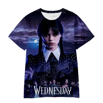 2023 Нова тениска с 3D принтом Wednesday Addams за мъже, жени и деца, лятна ежедневни популярна дрехи в новия стил, тениски, потници