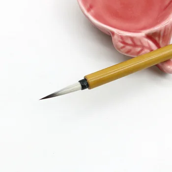 3 бр./компл. Тънка четка с плетене на една кука, четка за китайска калиграфия, бамбуков прът, художествена стационарната четка за маслената живопис
