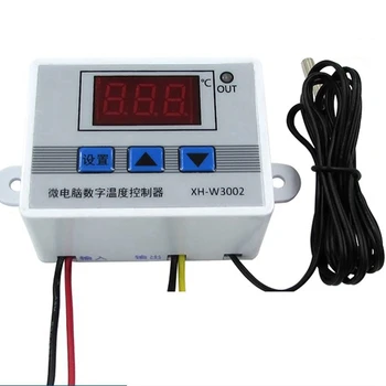 3X XH-W3002 220 В цифров led температурен Регулатор 10A Термостат, Превключвател за Управление на Сондата с водоустойчив сензор W3002