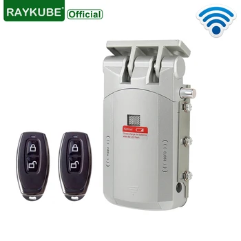 RAYKUBE Електрическа Система за Заключване на вратите Безжично Управление С Дистанционно Отваряне и Затваряне на Смарт-Защитно Заключване на Вратата Лесна инсталация на R-W03