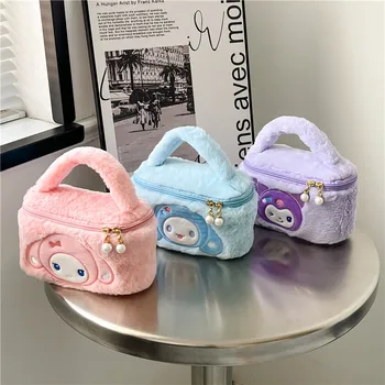 Sanrio Корейското издание, чанта за съхранение на козметика Ins My Melody, универсална мека сладък плюшен чанта за миене на съдове Kuromi Cinnamoroll, подарък за момичета