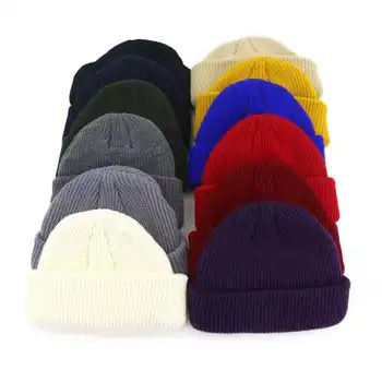 WZCX 2019 Модерна нова однотонная ежедневни вязаная шапка Унисекс Tide Есен зима Пъпеш Капачка Бини за възрастни