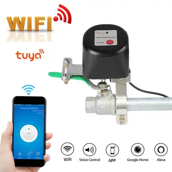 WiFi Интелигентен контролер на вентила за доставяне на вода и газ Поддържа Алекса за дома/безжичен контролер клапан 100-240 В