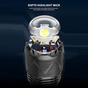 XHP70 led лампа за къмпинг 1500lm 4 режима Водоустойчив светлини от алуминиева сплав силен фенерче с телескопическим увеличение на улицата