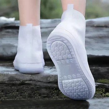 Водоустойчив улични дъждовните обувки за многократна употреба сгъсти силиконов калъф за дъждовна обувки Нескользящая сгъваема обувки за дъждовно сняг