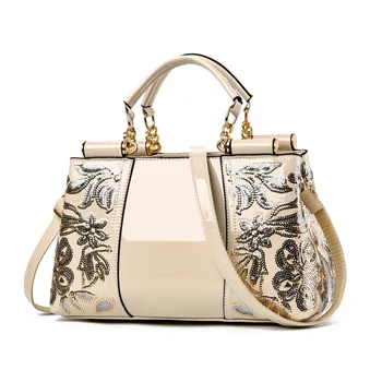 Дамска чанта с бродерия, кожени портфейли и чанти, луксозни чанти през рамо, чанта през рамо, женствена чанта за жени, Модни портфейли