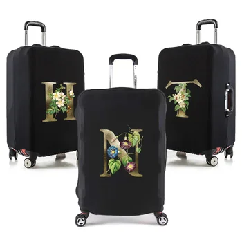 Еластичен защитен калъф за пътищата на багаж, куфар за 18-32-инчов аксесоари за пътници, количка с писмото златен принтом, прахоустойчив калъф