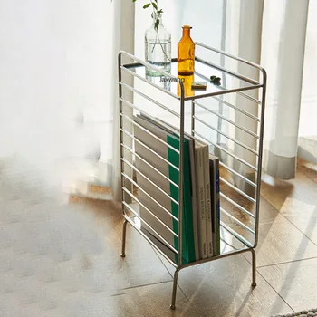 Етажерка за баня в скандинавски стил, приставной маса, Модерна минималистичная лукс от неръждаема стомана за дневна, малка полк, дизайнерска ъглова масичка
