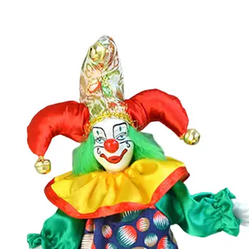 Забавна фигурка на клоун декор Порцеланови кукли Подарочное художествена украса 25 см на housewarming Витрина на магазин Настолна bookshelf Пораснали деца