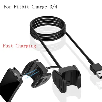 Зарядно устройство ще захранване на зарядно устройство с дължина 1 м за зарядното устройство Fitbit Charge 4, USB поставка за зареждане на данни за адаптер Fitbit Charge 3