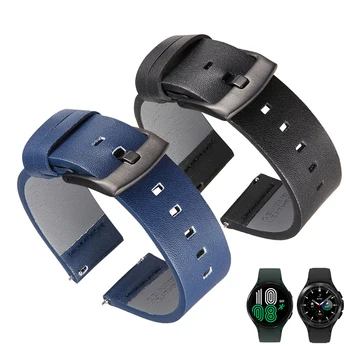 Кожена каишка за Samsung Galaxy Watch4 ClassiC 42 мм и 46 мм, каишка за китката-гривна Watch 4 44 мм 40 мм гривна-watchband Аксесоари каишка