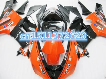 Комплект обтекателей Бо за KAWASAKI Ninja ZX6R 636 05 06 ZX 6R 2005 2006 zx6r 05 06 Оранжево-черен комплект обтекателей