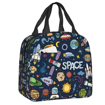 Космическа Вселената, Слънчевата Планета, чанта за обяд, хладилник, топло изолиран обяд-бокс астронавти, астронавт, за жени, детски училищни чанти за пикник, чанти за хранене