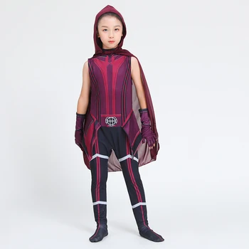 Костюм на супергерой Червен вещици за момичета на вси, cosplay, костюм на герой на училищното шоу, парти, облекло за ролеви игри, облекло за деца