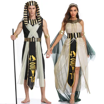 Костюми за Хелоуин Древен Египет е Египетският Цар Фараон Императрица Клеопатра Кралица Костюм Cosplay Вечерни Костюми, Мъже, Жени