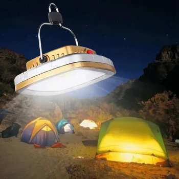 Къмпинг светлини COB Слънчева Лампа за Палатка Преносима USB Акумулаторна Батерия Окачен на кука Лампа за Градина Риболов, разходки
