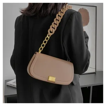 Модни чанти за през рамо за жени, дизайнерска луксозна чанта Desiger от изкуствена кожа верига, 2023, женски тенденция на маркови чанти за рамо