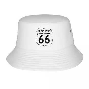 Модни шапки-кофа Route 66 Road Highway Боб Caps Памучни Рибарски шапки Реверсивная риболовна шапка Лято