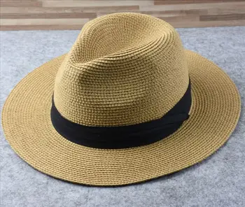 Мъжки панама големи размери, дамски плажна сламена шапка с широка периферия, за възрастни, фетровая шапка, мъжки сгъваеми шапки-кофи 55-57 см, 58-60 см
