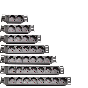 Немски Контакти Power Strip PDU Блок за Разпределение на властта 2/3/4/5/6/7/8/9/10 Начини Гнезда 2 метра удължителен кабел LED