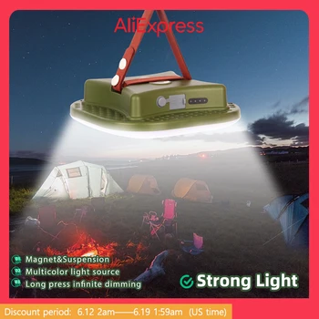 Нов Актуализиран led акумулаторна кемпинговый лампа капацитет 15600 ма с магнитен увеличение, преносим фенер, осветление за палатки, осветление за поддръжка