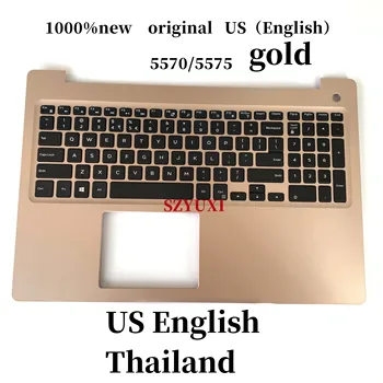 Нова-международна клавиатура за Dell Inspiron 15 5570 5575 с осветени поставки за ръцете GOLD 94M57