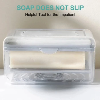 Ново приложение на Държач за сапун ястия ролкова тип за баня, кутия за тоалетка сапун, пластмасов контейнер за съхранение с източване на вода, уреди за баня