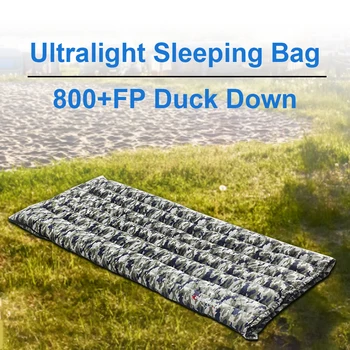 Открит Ultralight Спален Чувал 800 + Пълнител Power Duck Down Спален Чувал Преносим Спален Чувал за Къмпинг, Туризъм, Риболов, Пътуване