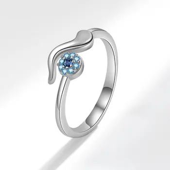 Очите на Злото Винтажное отворен пръстен за жени със син кристал, усукан метал, мед юмрук, женски пръстен, дизайнерски бижута Anillo