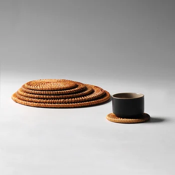 Поставка за чайника от ратан, Чаена чаша, Аксесоар за Чай от сервиза Kongfu, Кръгла поставка за Чаши със защита От Изгаряния, топлоизолация