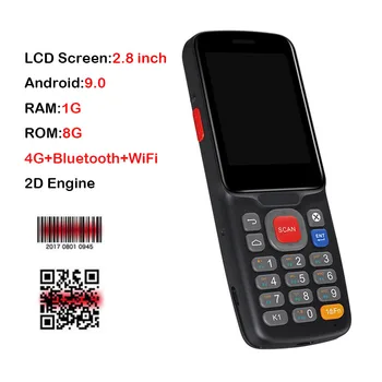 Преносим здрав PDA Android 9.0 със скенер баркод 2D 2.8 инча, поддръжка на безжична мрежа Wi-Fi 4G за доставка от склад в борсата