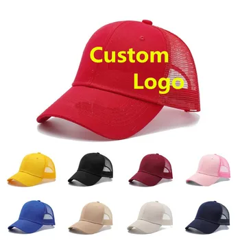 Приталенные шапки за татко, лятна спортна шапка с 6 ламперия, окото бейзболна шапка с логото на поръчка, Мъжки Дамски Ежедневни однотонная шапка на шофьор на камион gorros