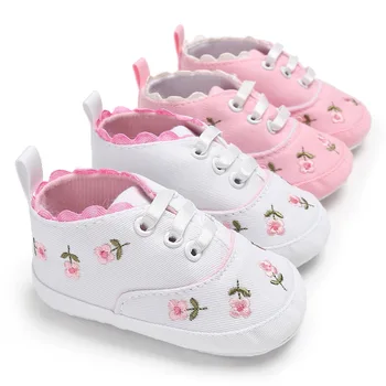 Пролетно-есенен детски обувки с бродерия от 0 до 1 година, детски обувки с мека подметка, обувки за деца, бебешки обувки