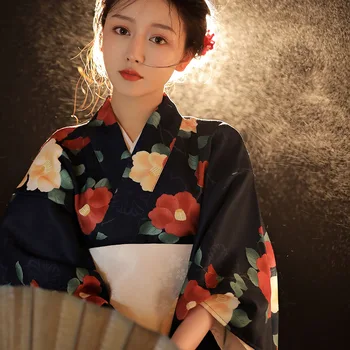 Рокля-кимоно в японски стил, халат Юката, дамски униформи с принтом Хаори, Япония, cosplay, ретро жилетка от костюм за парти, дрехи
