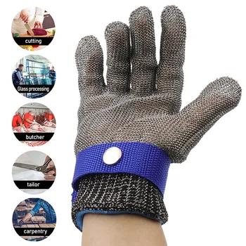 Ръкавици от тел от неръждаема стомана, устойчиви на гумата, тъкани предпазни работни ръкавици за рязане на Риба, Метални Кухненски ръкавици от желязо