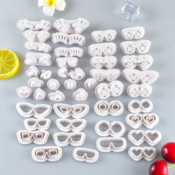 Сладки мультяшные очила за мигли, набор от форми за бисквити, кухненски инструмент за печене, сватба парти, Торта за рожден ден, печат за 