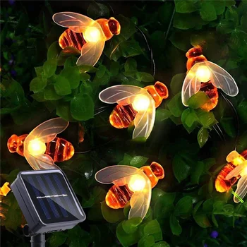 Слънчев Външен лампа Водоустойчив Сладък Медоносный пчелен led слънчева светлина, страхотна венец, Коледна гирлянда за декор градина във вътрешния двор