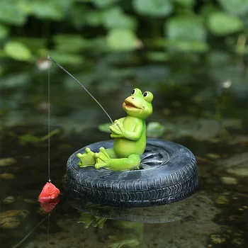 Творчески Полимерни Плаващи Фигурки На Жаби С Плаващи Декорации За Украса На Езерото Басейна На Аквариума