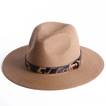 Фетровая шапка за възрастни, модерен унисекс, проста джаз шапка с леопардовым однотонным принтом, солнцезащитная шапка за лятото-есента