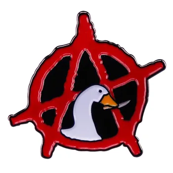 Черно-червено-символ на анархия и эмалевая на жени без име 