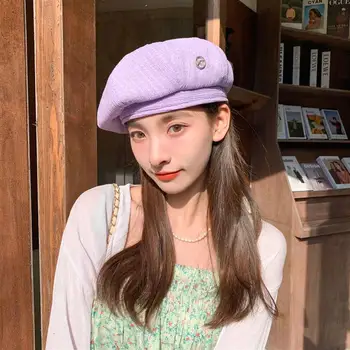 Шапка-барета Sweet Love, пролет и лято, дива японска дишаща елегантна шапка на художник, однотонная модни дамски шапка Boinas