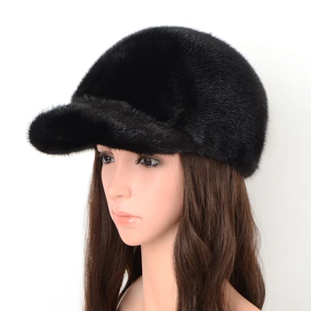 Шапки зимни от естествена кожа на норка, дамски шапка с черна кожа шапка зимна топла дамска шапка от естествена кожа на норка 2020, новата модерна дамска шапка